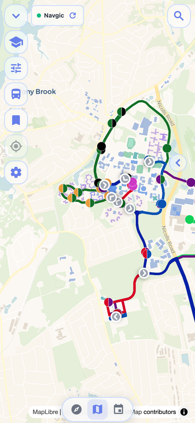 Stony Brook live shuttle tracking on Navgic