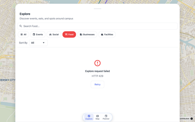 NYU Explore Food results on Navgic desktop